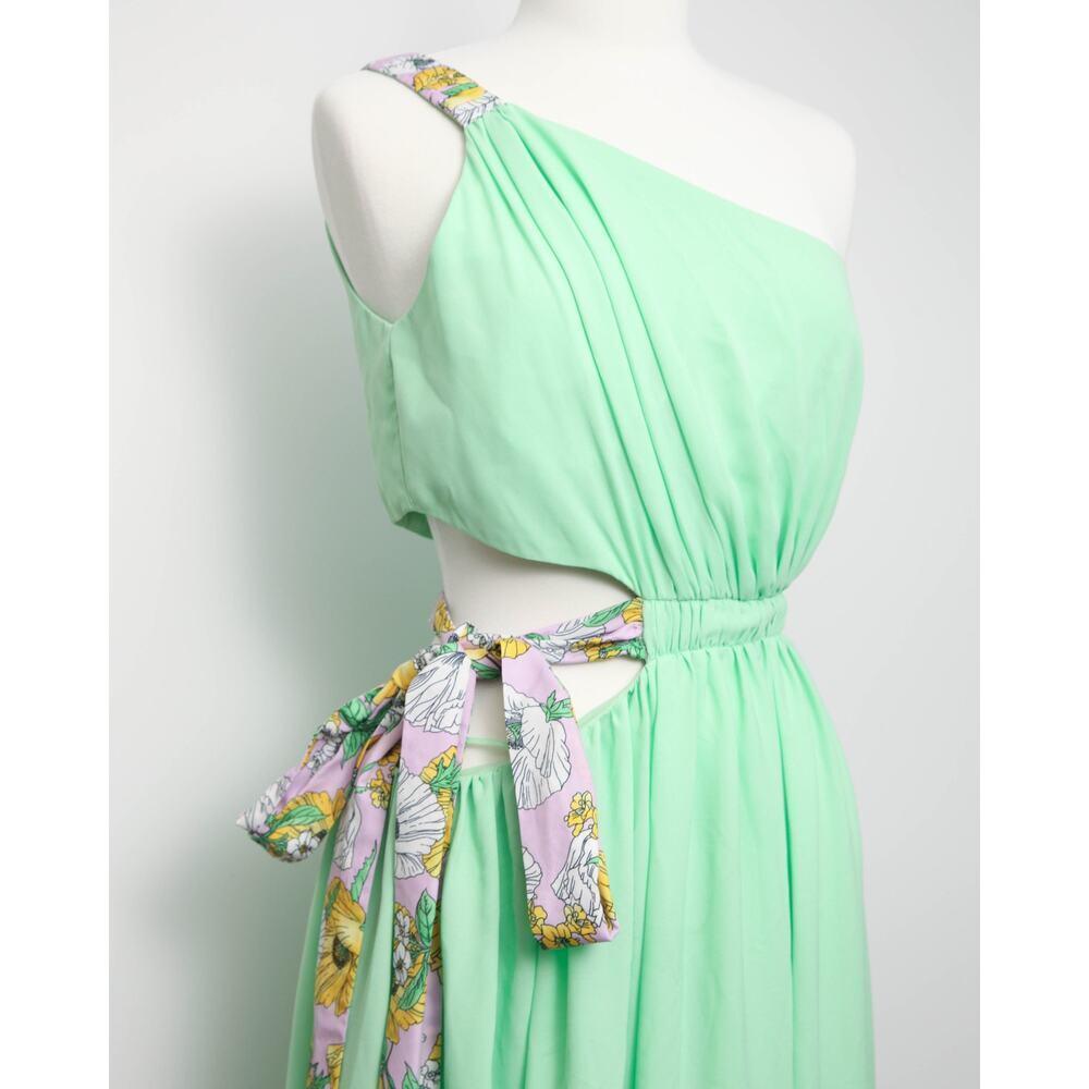 AMUR Zela One Shoulder Gown in Green Wedding Guest Size 6 - Picture 6 of 8